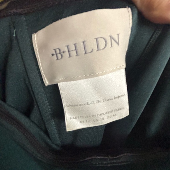 BHLDN Off-Shoulder Dark Green Midi Dress - Picture 2 of 5